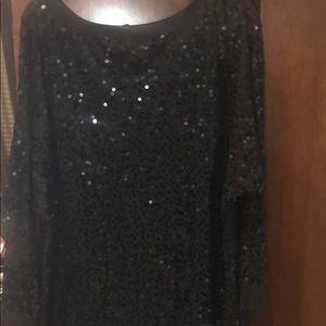 INC black sequin Swearer BNWOT. BLACK 3X